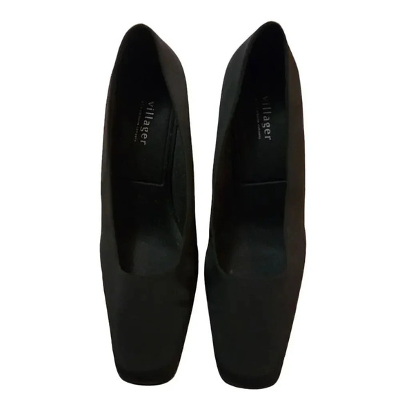 Villager Liz Claiborne Aris 2 Pumps Black Women's 2" Heel Slip On Shoes Size 10M - Picture 1 of 5